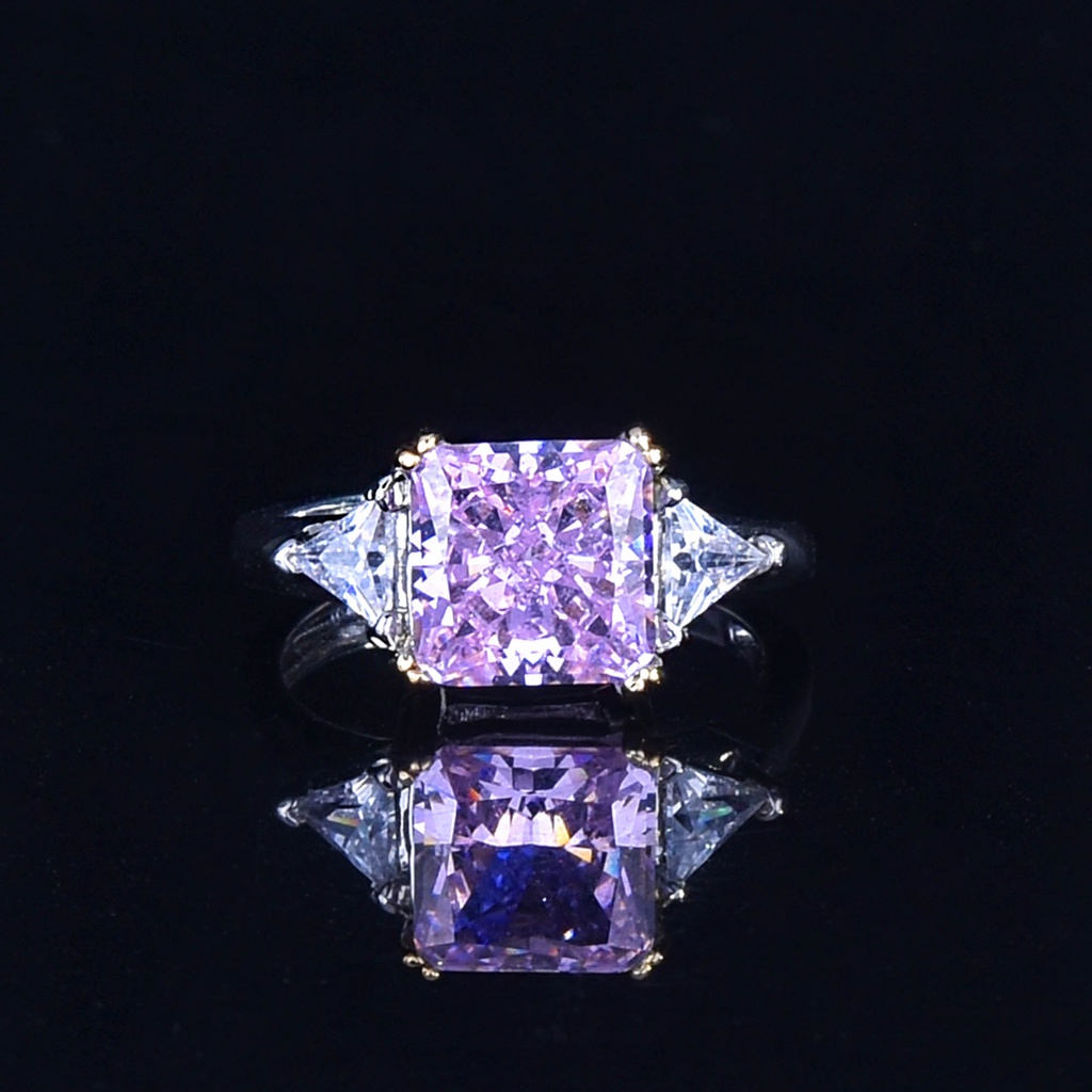 Goldkingdom Aksesoris Perhiasan Fashion Ready Stock Pink Berlian Merah Dean Cutter Cincin Es Potong Bor