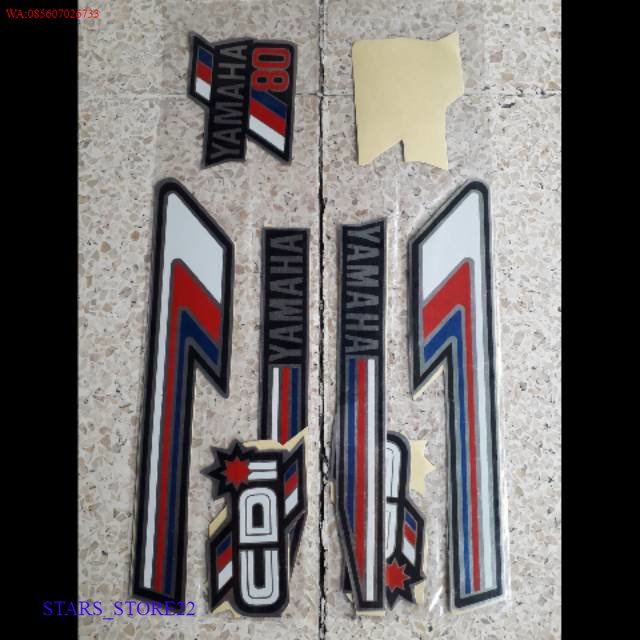 (ORI) Striping Yamaha V80 CDI tahun 1980 Striping Yamaha V80 Super Duluxe tahun 1982