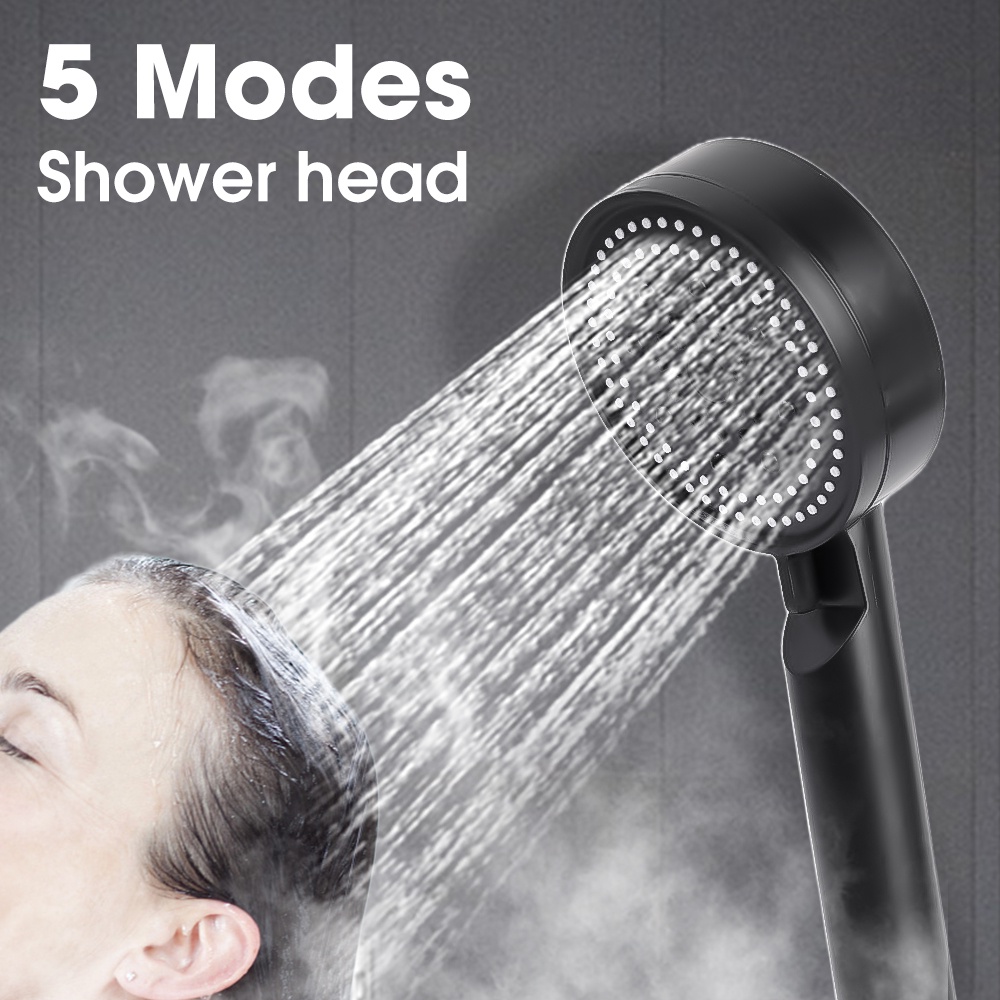 5mode Upgrade Kepala Shower Hemat Air/Showerhead Hujan Genggam Kuat/Semprotan Shower Multifungsi Dapat Disesuaikan/Aksesori Kamar Mandi