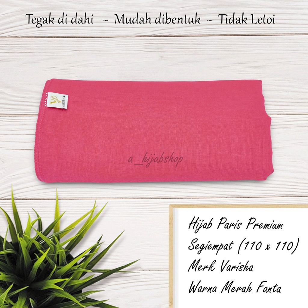 Kerudung Jilbab Segi Empat Bahan Katun Paris Polos Jadul Premium Varisha By Mardhatillah Warna merah