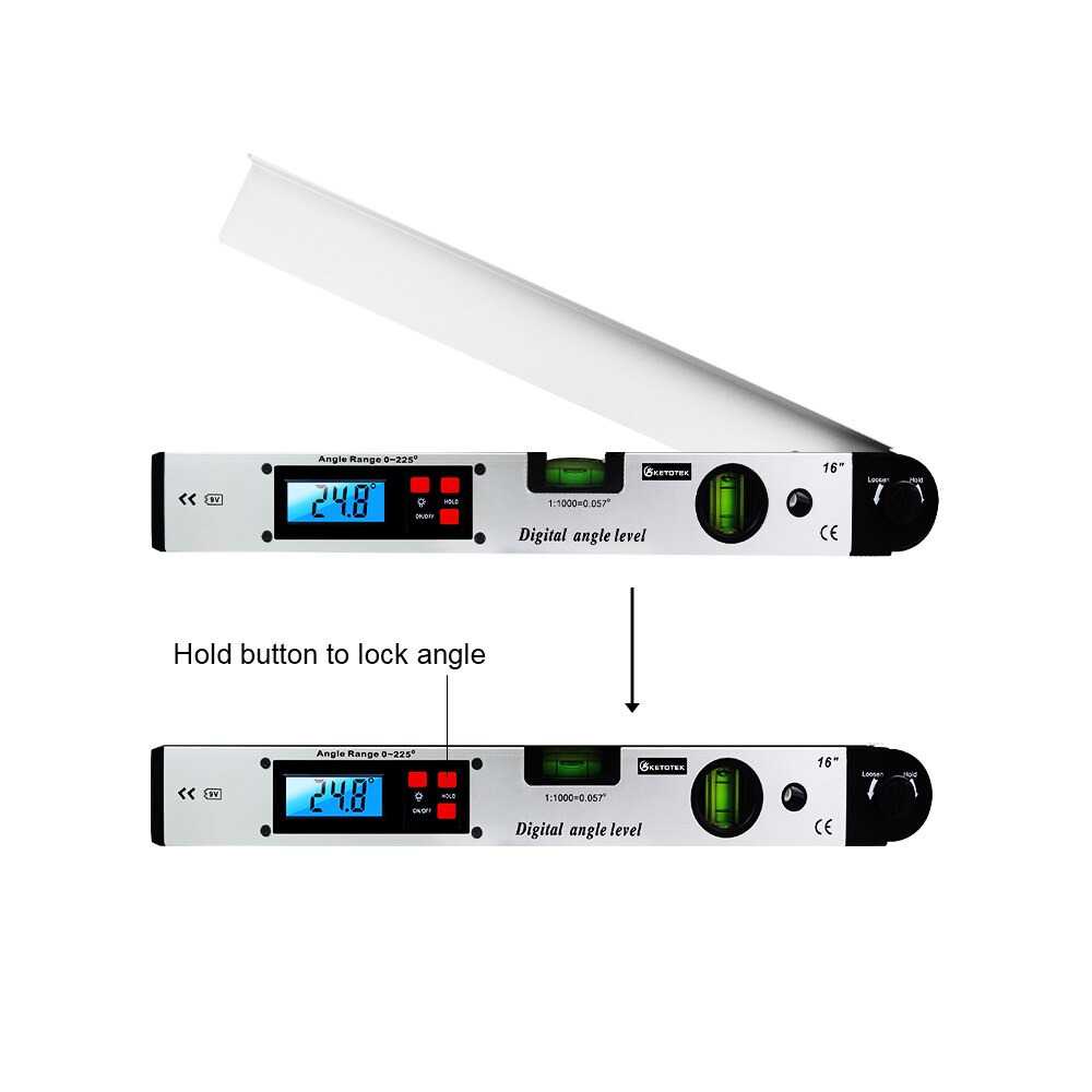 (BISA COD) FTIHSHP KETOTEK Inclinometer Goniometer Level Angle 225Deg 400mm - KET-200