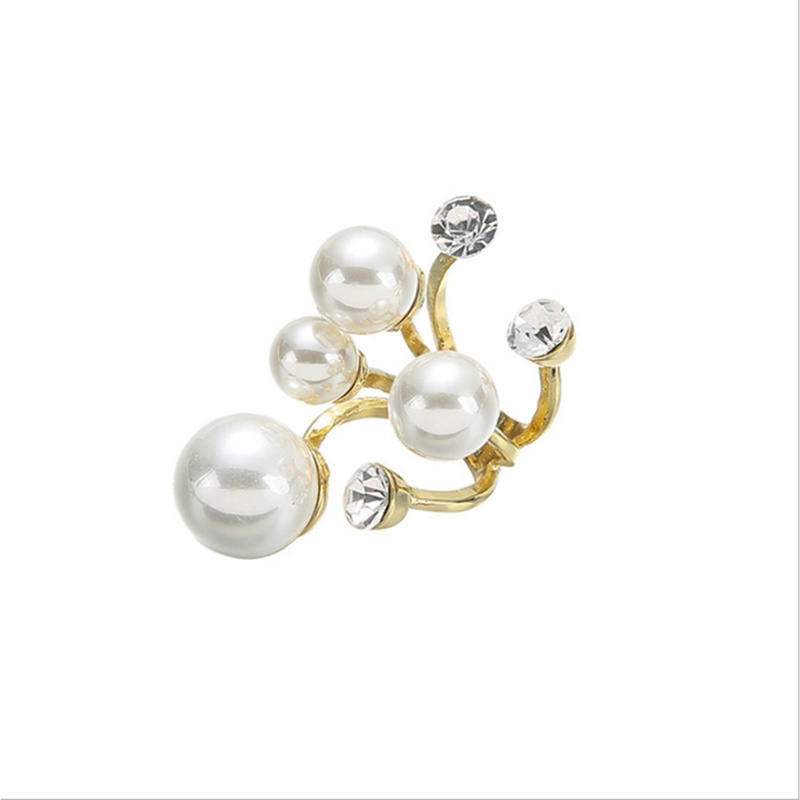 Elegan Retro Oversize Multi Pearl Rings Untuk Wanita Lady Shiny Kristal Berlian Imitasi Tidak Teratur Korea Pesona Cincin Perhiasan Pernikahan