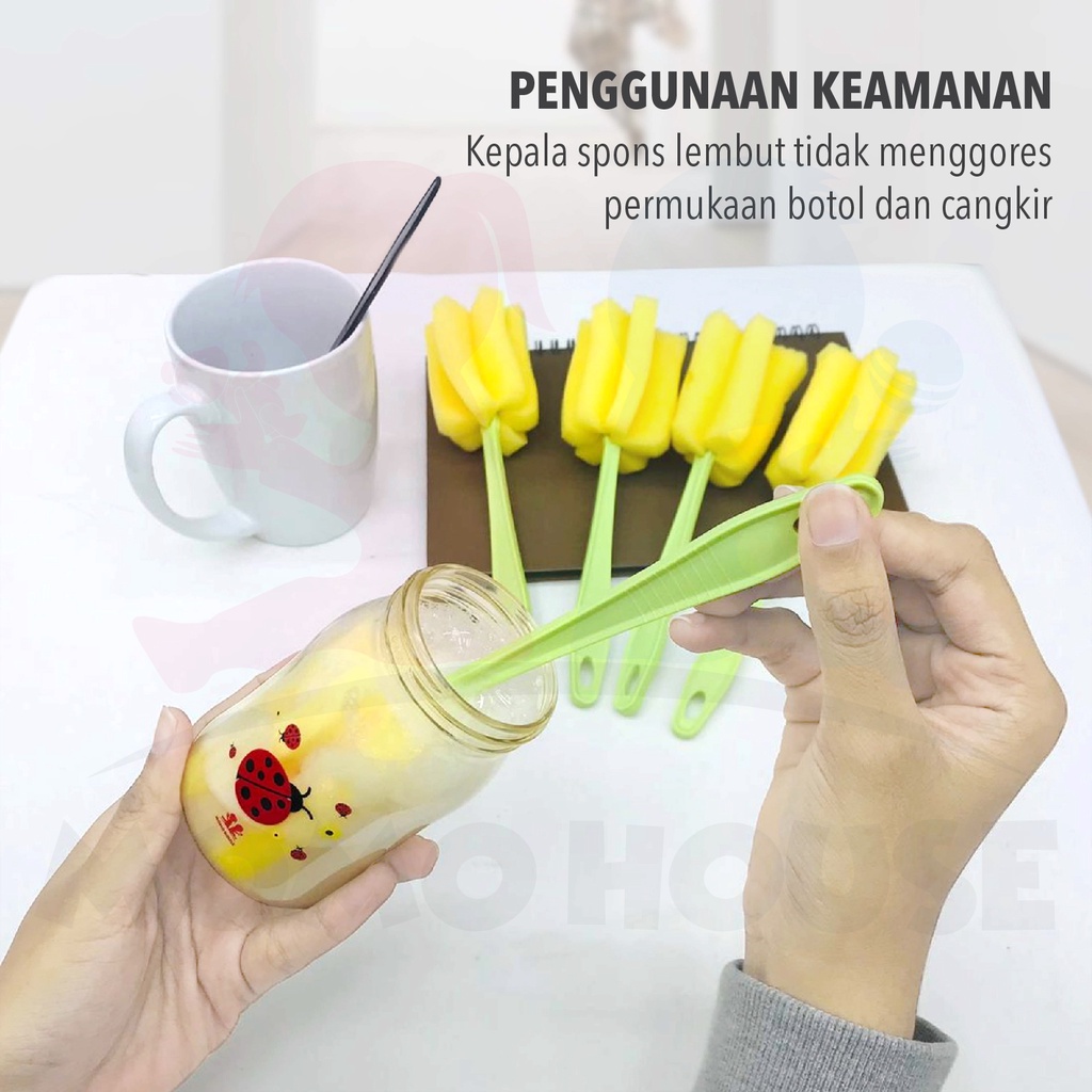 MOMO HOUSE Pencuci Botol Susu Bayi Spons Botol Susu Bayi Pencuci Botol Pembersih Botol Bayi