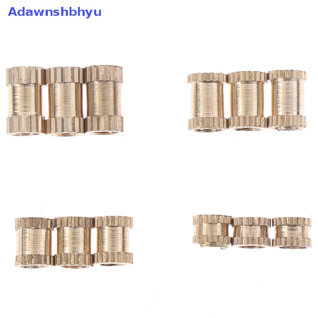 Adhyu 100pcs M3 nut Injection Moulding Kuningan Knurled Drat Sisipan Mur ID