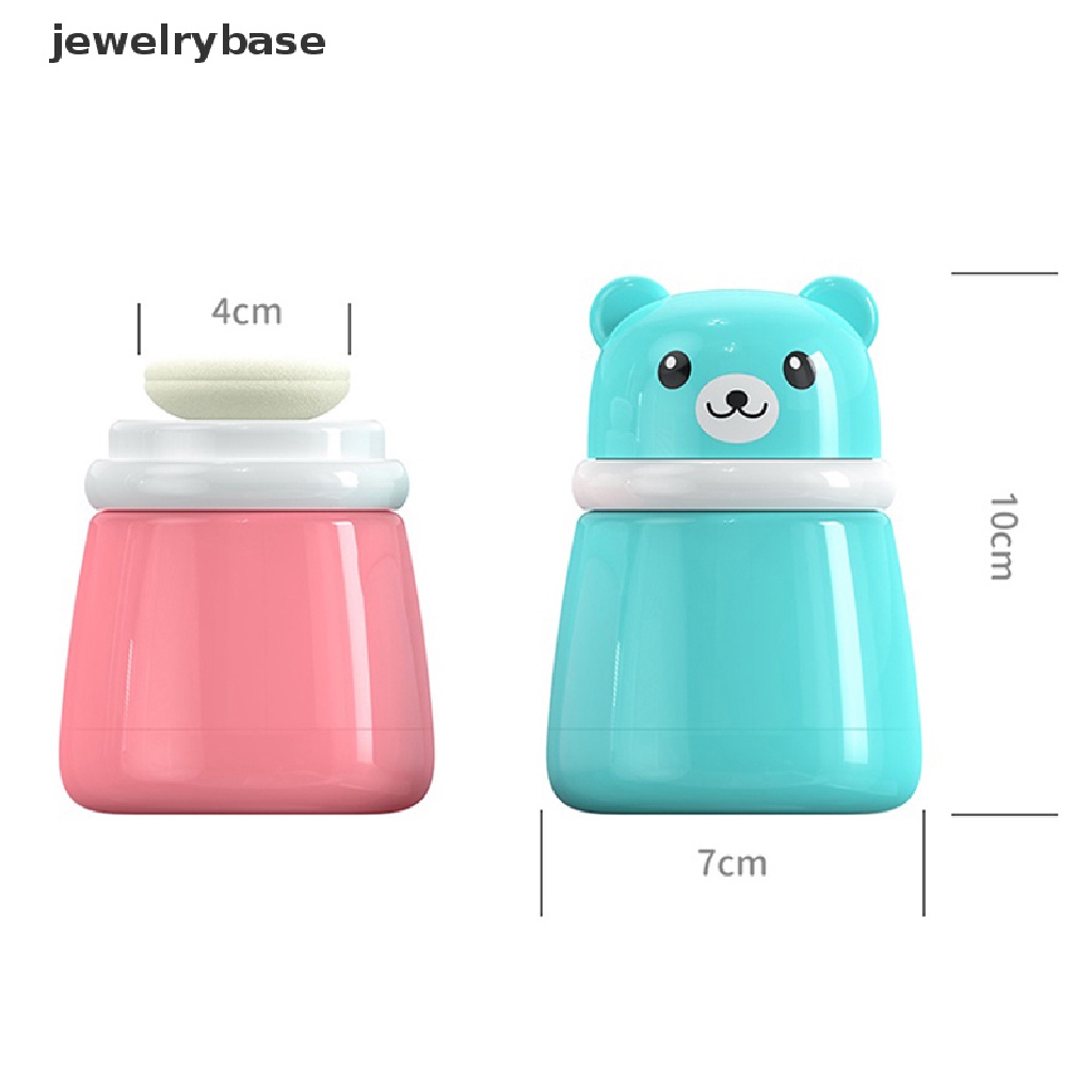 [jewelrybase] Kartun Beruang Puff Kotak Kosong Powder Puff Case Portable Wadah Bedak Tubuh Butik