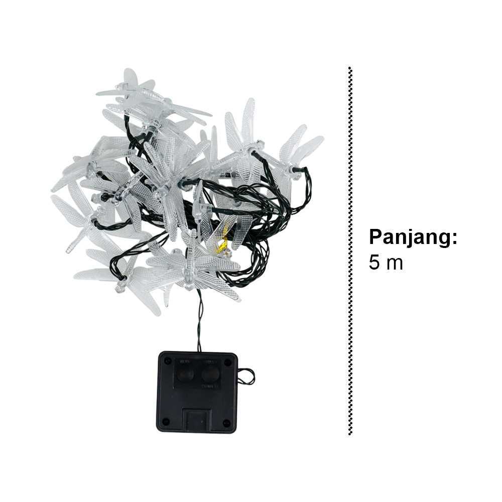 (BISA COD) FTIHSHP YUSHILED Lampu Hias String Lights Dragonfly Solar Panel IP65 8 Modes - M088