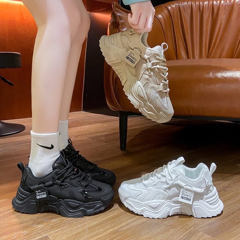 SHOEGALLERY  &quot;FREE BOX&quot;  LV0237 Sepatu Sneakers Wanita Import  Sport Shoes Polos For Casual Ala Korean