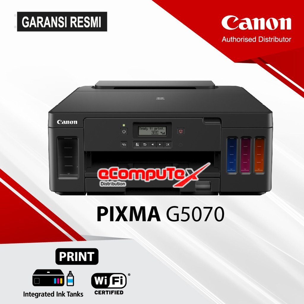 PRINTER CANON PIXMA G5070 WIRELESS SINGLE FUNCTION INKTANK PRINTER GARANSI RESMI