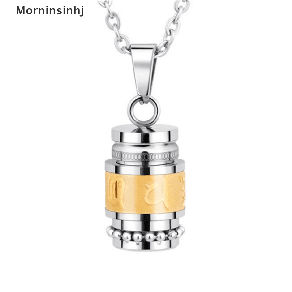 Mornin Liontin Kalung Wanita Buddhism Style Roda Doa Stainless Steel Pria id