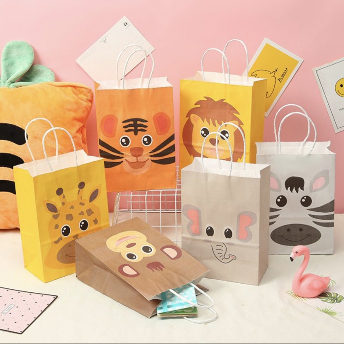 

⭐BISA COD⭐ 12 pcs Paper Bag Animals Jungle Safari Souvenir Anak