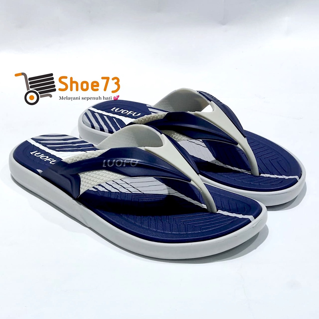 LUOFU E 6155 - E80WB SIZE 40-44 ORIGINAL l Sandal jepit jelly pria l Sendal jepit cowok impor