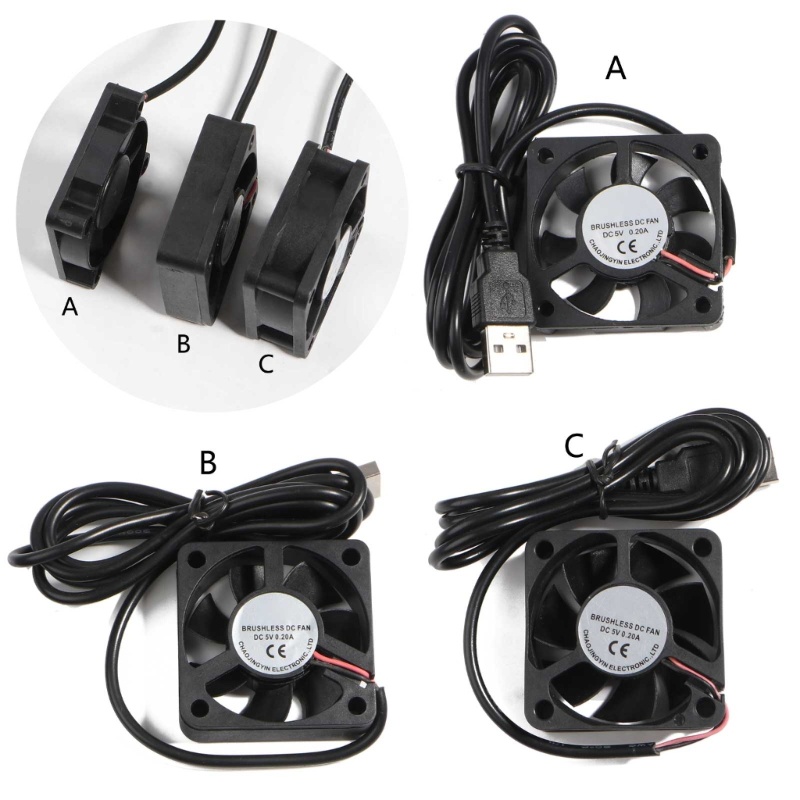 Konektor USB BT 5V 4500-5500RPM PC Fan Cooler Heatsink Exhaust CPU Cooling Fan Pengganti 50x50mm