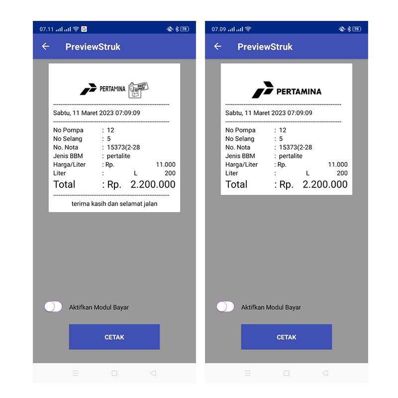Aplikasi Struk Pom Bensin Pertamini Pro Premium Android Selamanya Khusus Android