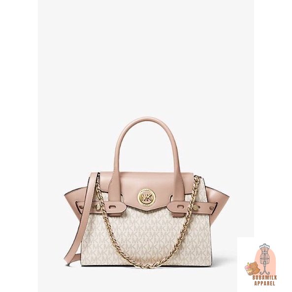 PRELOVED Michael Kors MK Carmen Saffiano Leather Belted Satchel Pink Shoulder Bag Tas Wanita