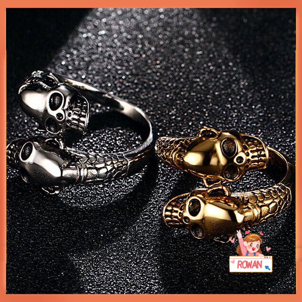 R-flower Skull Head Ring Rock Rap Jari Perhiasan Pria Keren