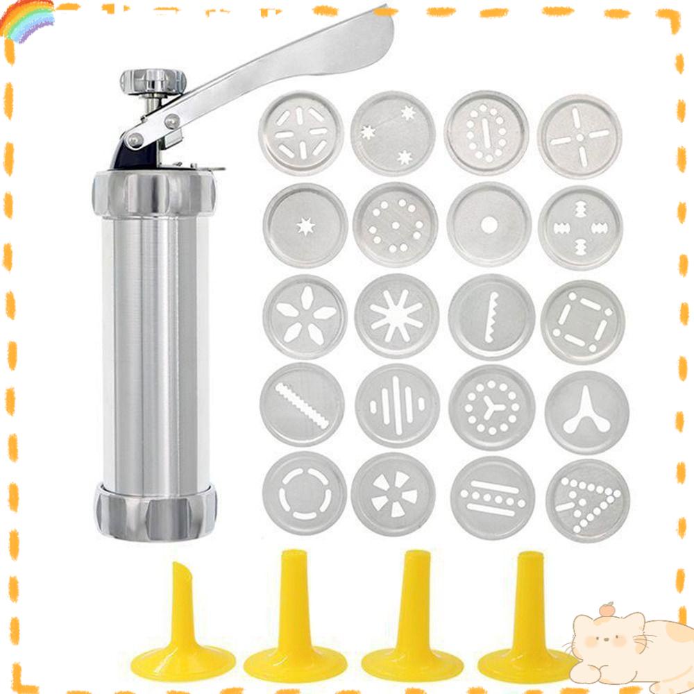 Solighter Cookie Press Gun Kit Dekorasi Dessert Dapur Pembuatan Kue Kering Stainless Steel