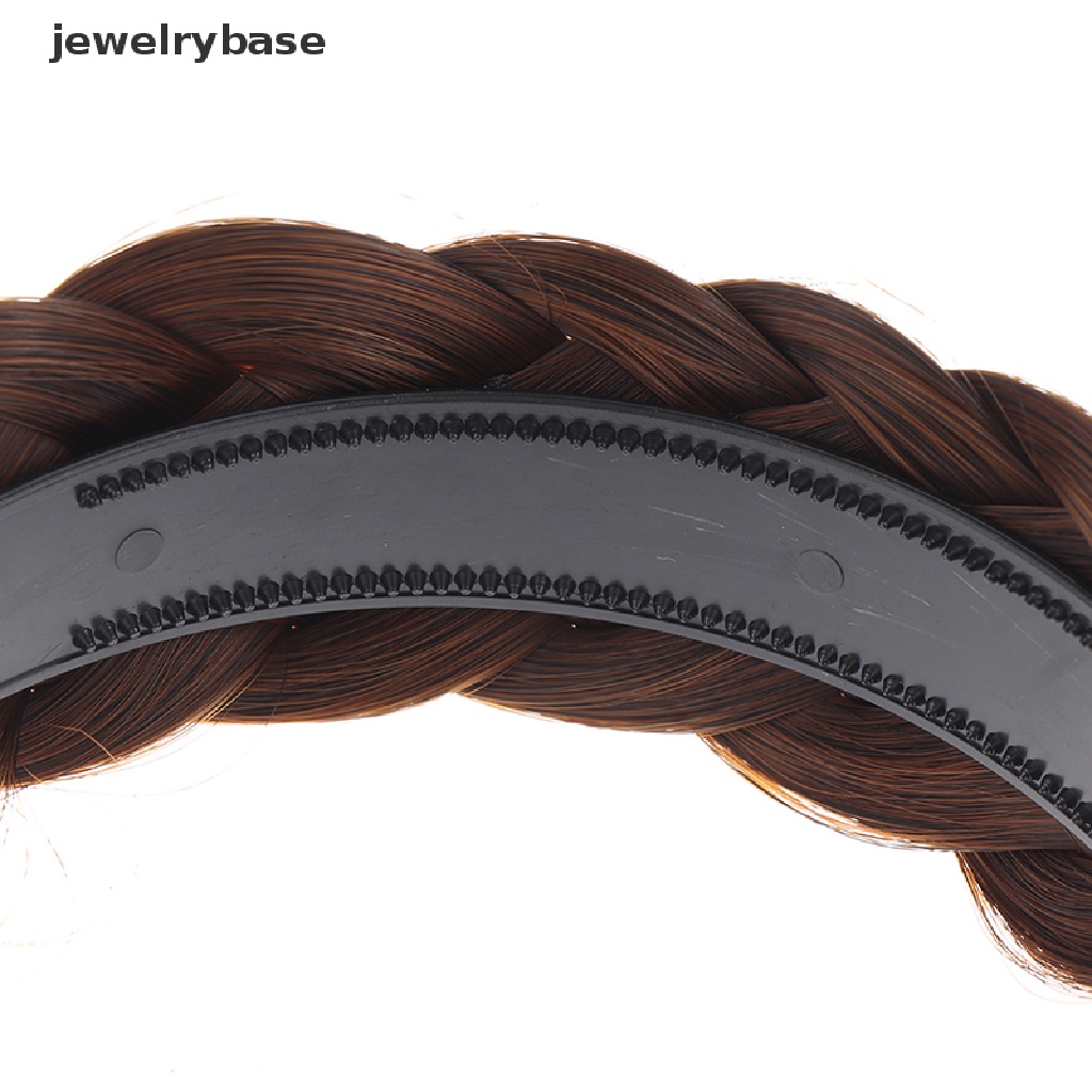 [jewelrybase] Kepang Lima Helai Ikat Kepala Kepang Tulang Ikan Dengan Gigi Non-slip Hitam Coklat Rambut Hoop Aksesoris Rambut Melebar Menebal Ikat Rambut Butik
