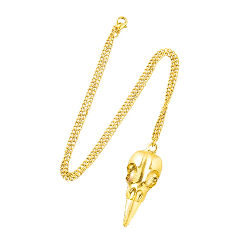 Hot Selling Mode Novelty Stereo Crow Head Skull Pendant Kalung Rantai Hadiah Natal