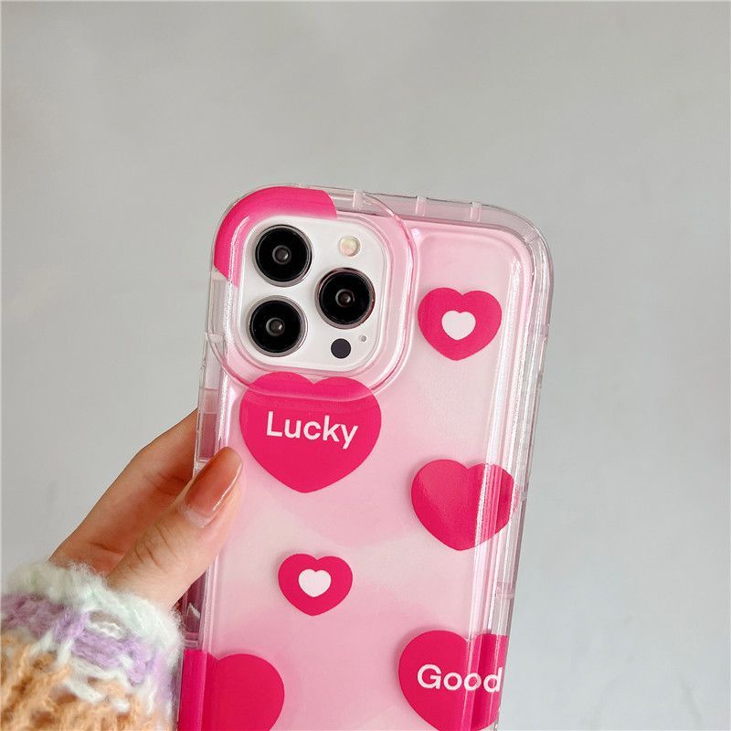 IPHONE Cinta Soft Phone Case Kompatibel Untuk Iphone14 13 11 12 Pro XS Max X Xr7 +8 Plus Casing TPU Silikon Shockproof Cover