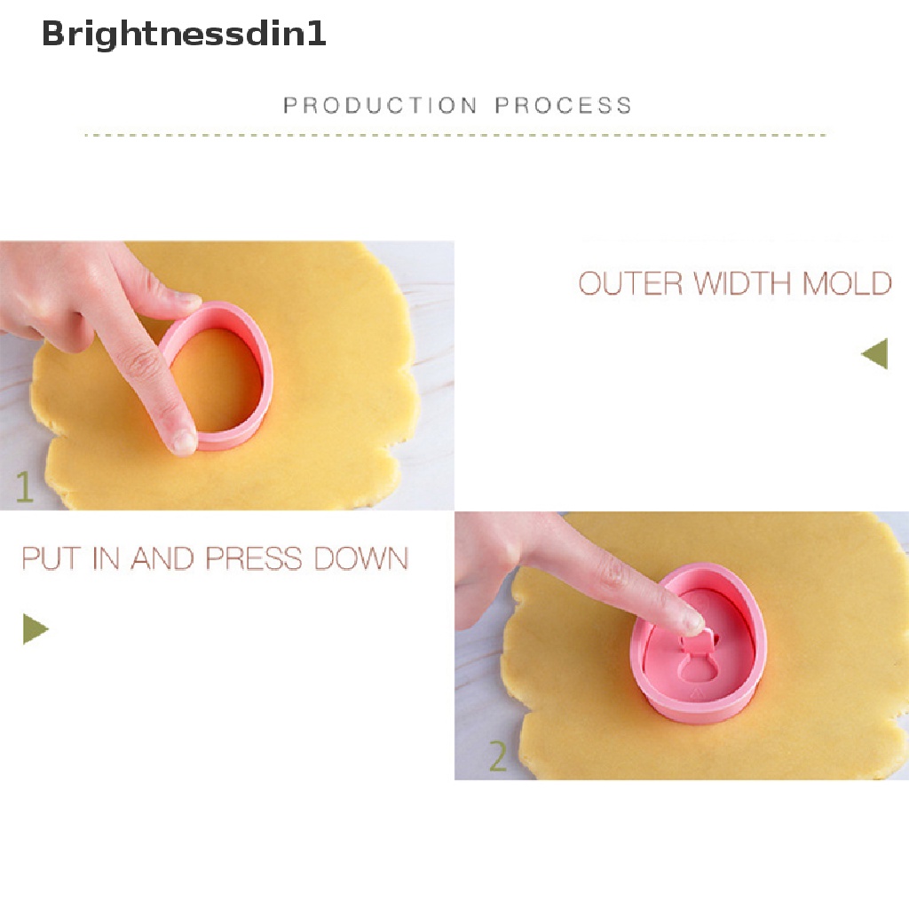 [Brightnessdin1] 9 Pcs Easter Rabbit Biscuit Mold Plastik Bunny Egg Cookie Cutter Stamp Embosser Paskah Pesta Fondant Kue Baking Dekorasi Alat Butik