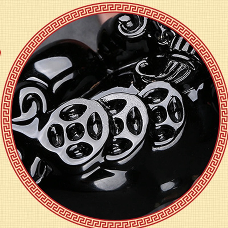 Pixiu Hitam Liontin Tas Uang Kalung Pria Aksesoris Perhiasan Wanita Liontin Hadiah Batu Giok Pi Xiu Fashion Charms Jewelry Couple Necklace