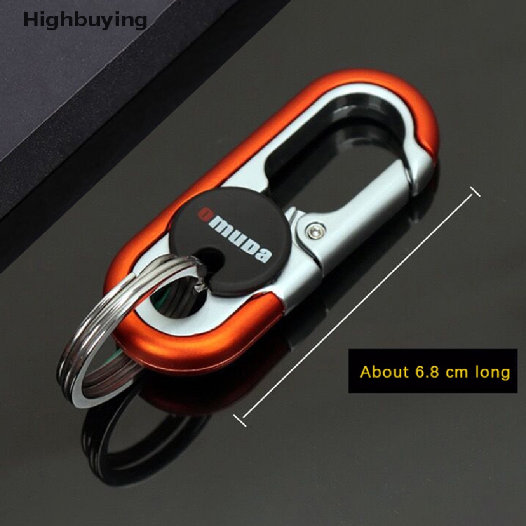 Hbid Fashion Gantungan Kunci Key Holder Metal Key Ring Waist Hanging Business Key Buckle Double Ring Gantungan Kunci Aksesoris Mobil Gantungan Kunci Mini Glory