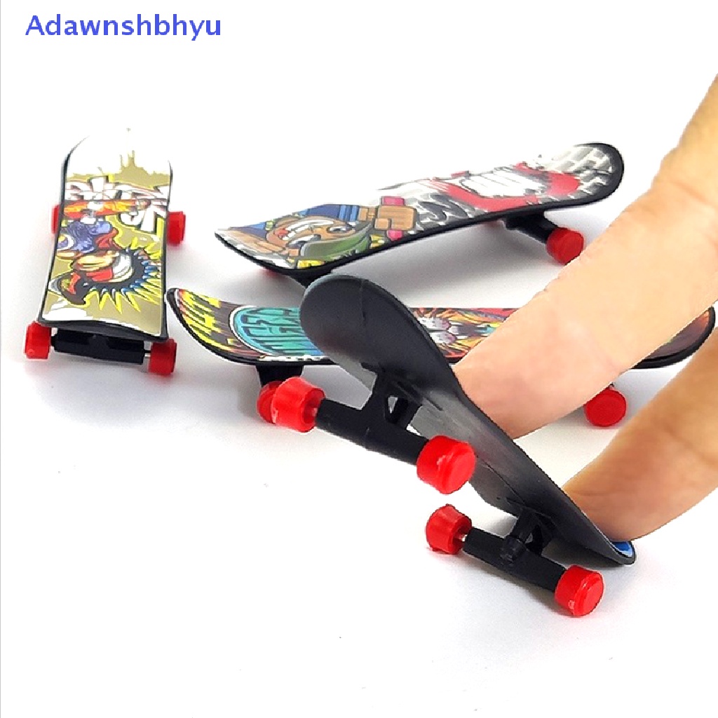 Adhyu 1x Mini Finger Skateboard Jari Plastik Skate Scooter Cowok Mini Skateboard Mainan ID