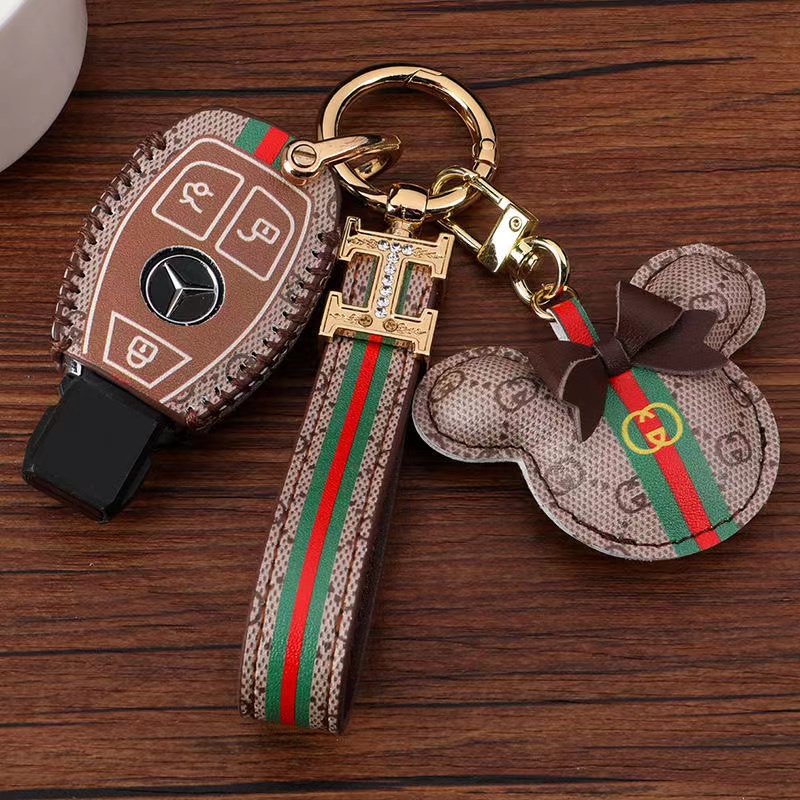 Mercedes-benz Leather key Holder cover Smart key case Luminous Sarung Kunci Mobil e200l cla clb