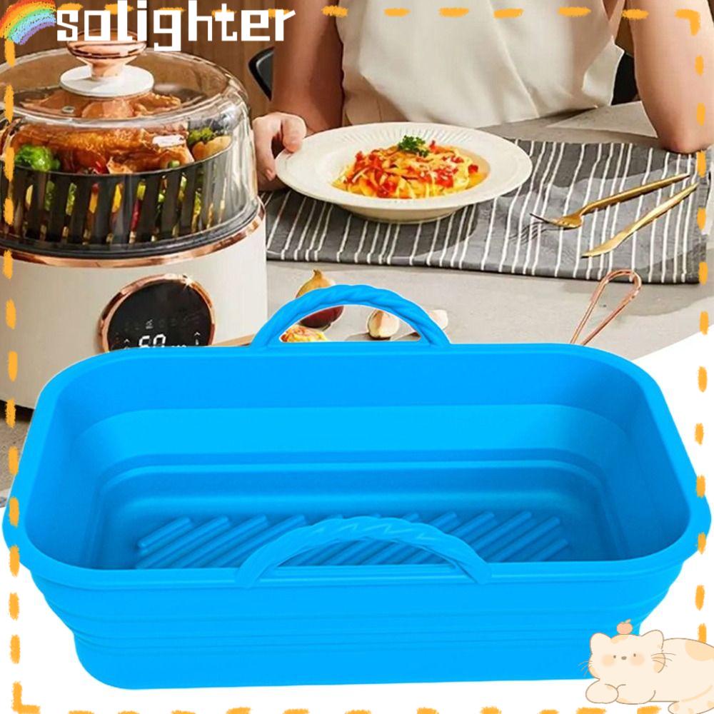 Solighter Panci Silikon Masak Baking Basket BBQ Plate Pemanas Reusable Baking Pan