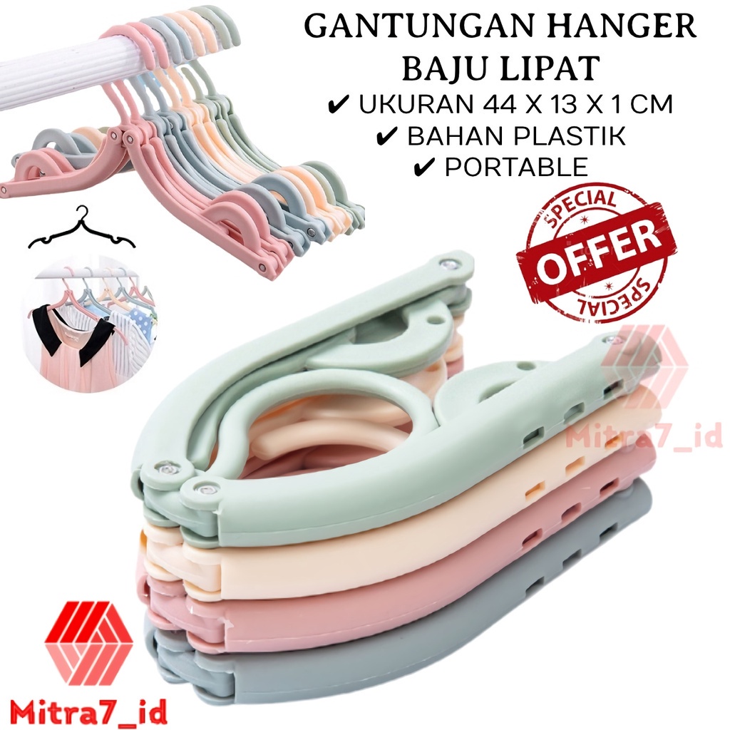 [M7] Hanger Lipat Magic / Gantungan Lipat Sederhana / Gantungan Baju Portable / Gantungan Baju Travel