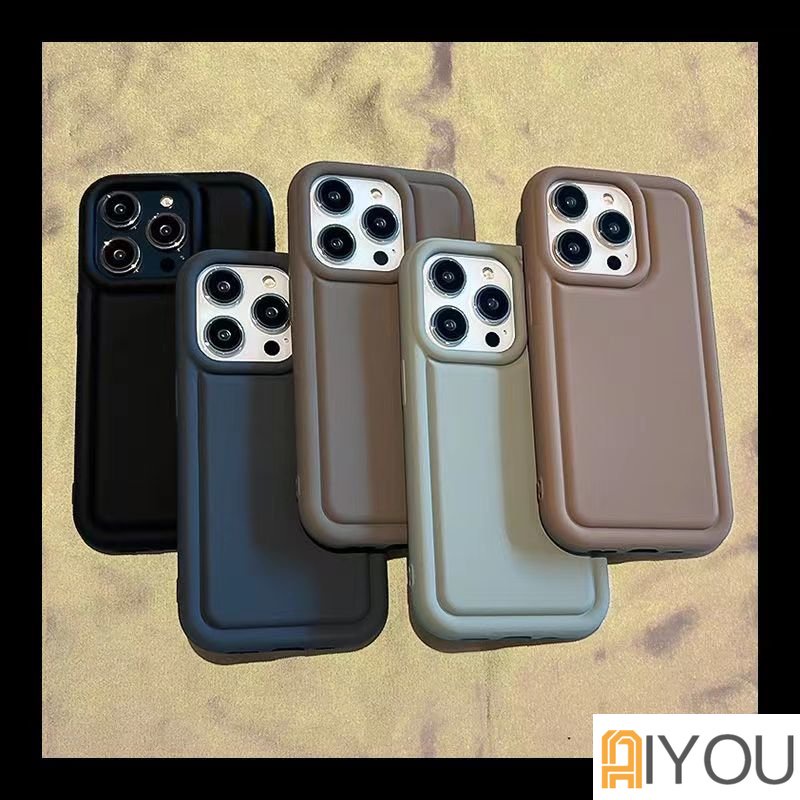 Untuk Iphone14 Pro Max IPhone Case Warna Solid Case Menebal Perlindungan Kamera Shockproof TPU Soft Case Morandi Silikon Cair Kompatibel Untuk Iphone14 13 12 11 Pro Max14 Plus