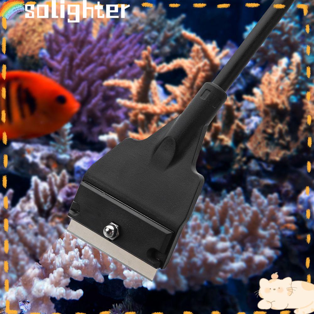 Solighter Fish Tank Algae Scraper Anti Gores Pembersih Jendela Ganggang Scraper Stainless Steel