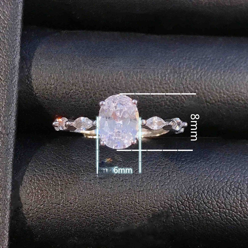 Goldkingdom Fashion Perhiasan Aksesoris Ready Stock Mosangshi Burung Merpati Telur Cincin Berlian Perempuan Cincin Ins Eropa Dan Online Selebriti Engagement Ring