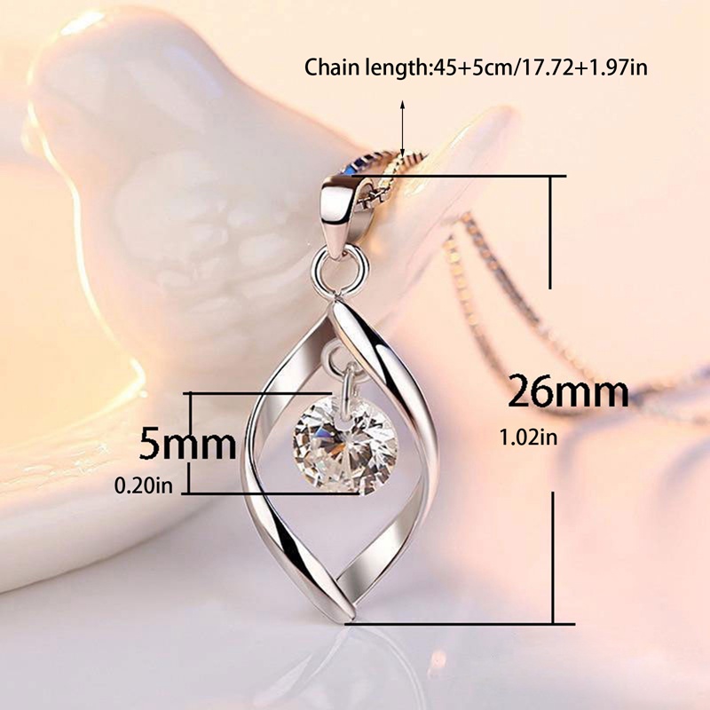 Fashion Dikontrak Wanita Kalung Kreatif Kristal Cubic Zirconia Geometris Berbentuk Liontin Kalung Pernikahan Tren Perhiasan