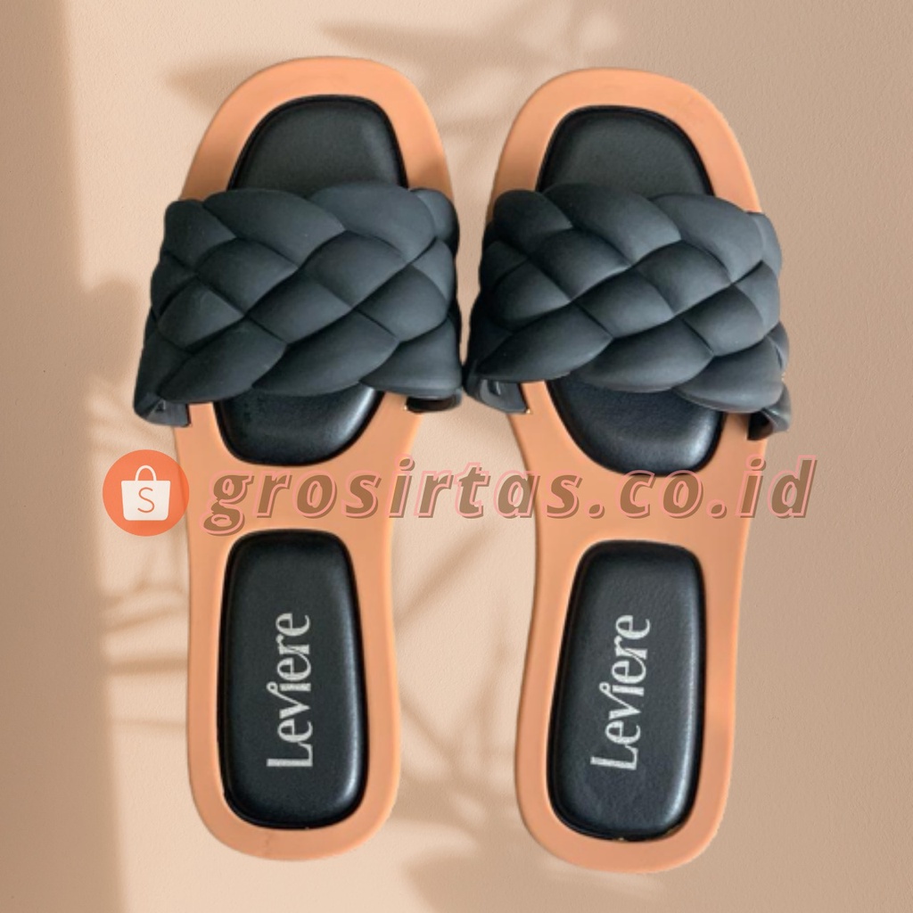 SHOEGALLERY TG1462 Sandal Flat Wanita Import Sandal Teplek Wanita Sandal Slop Kepang Fashion