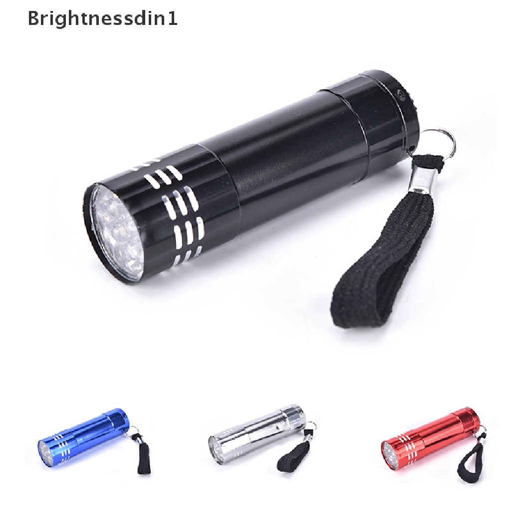 [Brightnessdin1] Senter LED Mini UV Ultra Violet 9lampu Inspeksi Blacklight Lampu Obor Butik