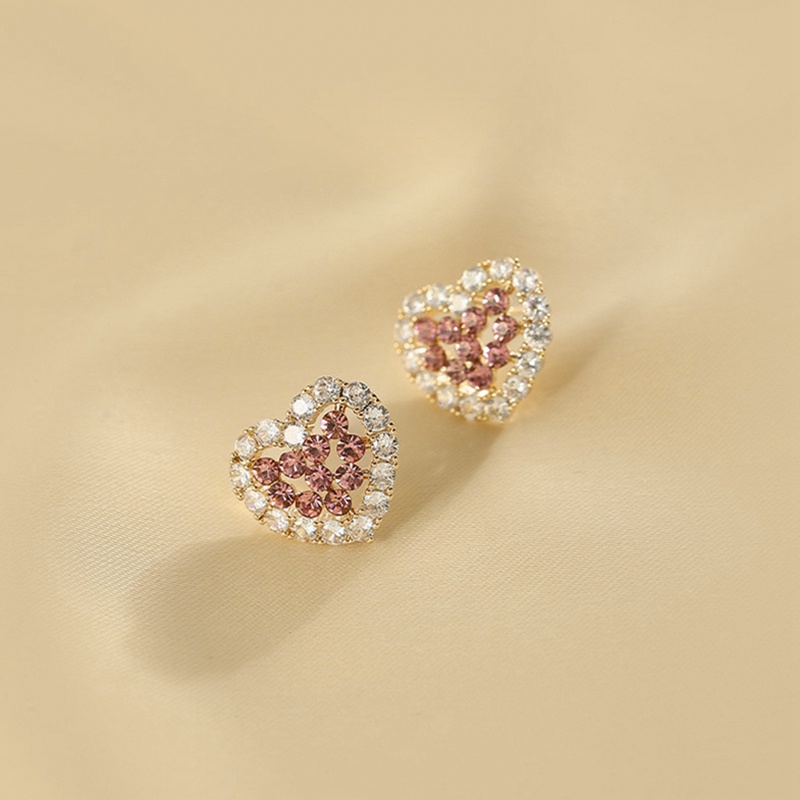 Anting Tusuk Hati Kristal Untuk Wanita925 Sterling Silver Needle Ear Bar Hypoallergenic Jewelry