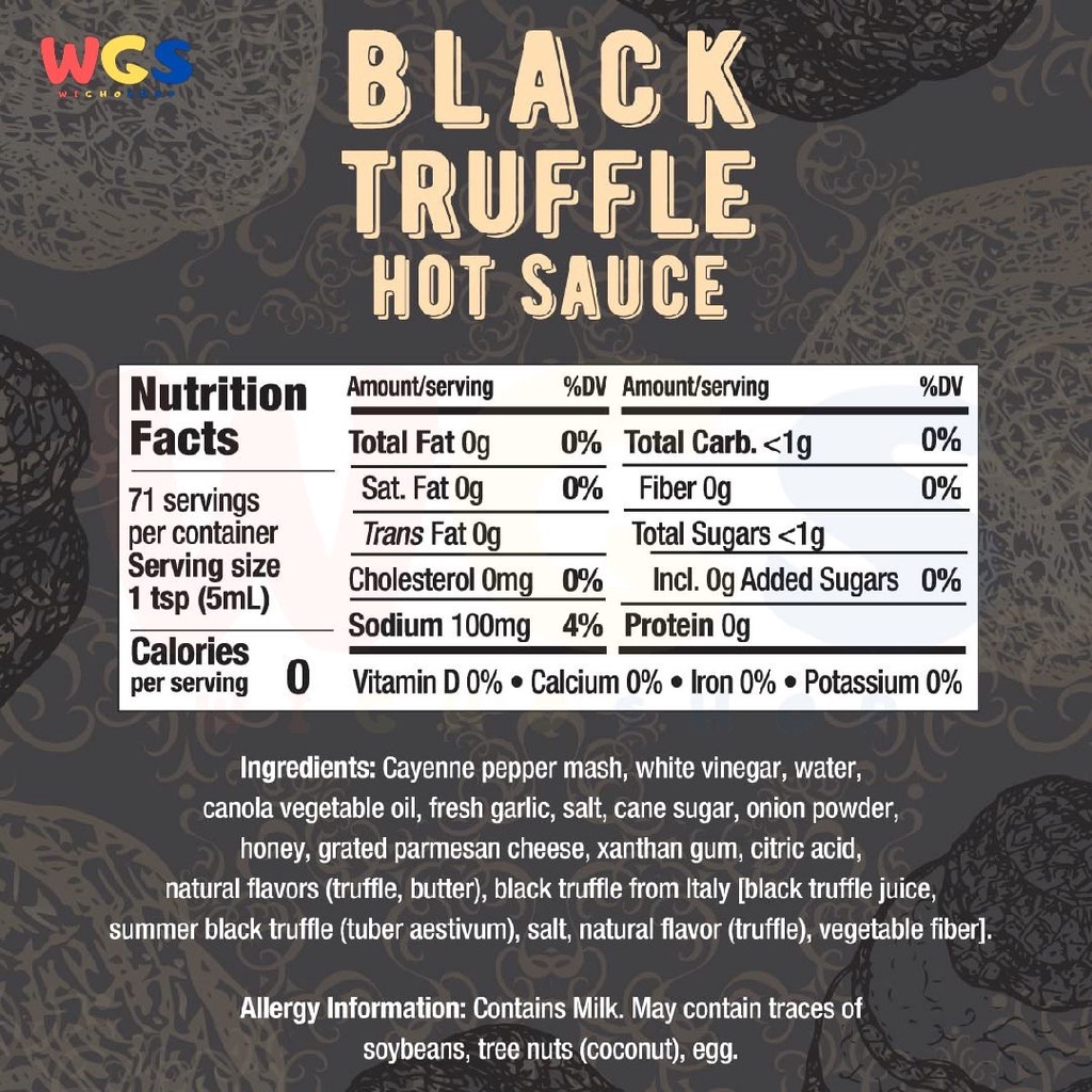 Melinda's Black Truffle Hot Sauce Rich &amp; Complex Flavor 12oz 355ml