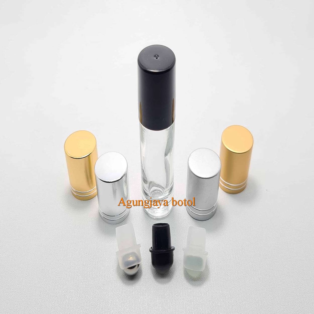 Roll On 6 Ml Clear Original Tutup Pp Hitam / Botol Kaca / Botol Parfum / Botol Minyak Angin / Botol 