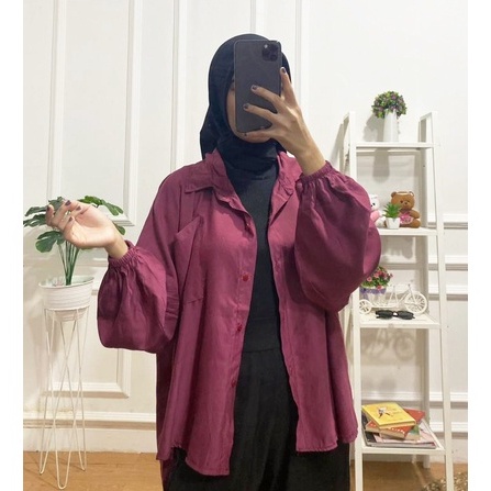 ZASKIYA - HANNA SHIRT KEMEJA RAYON OVERSIZE JUMBO