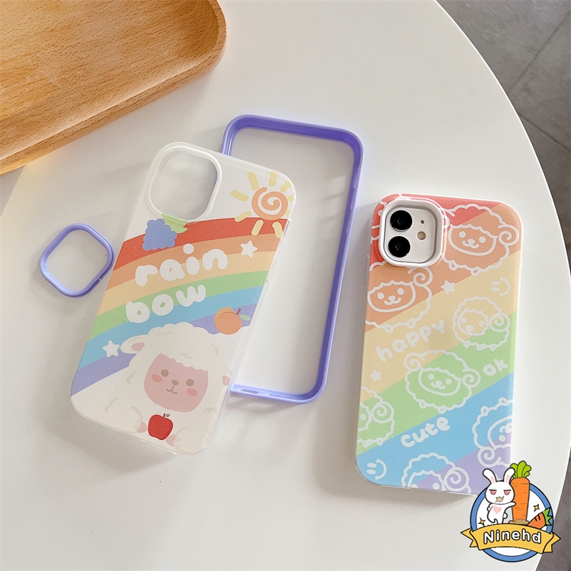 Redmi A1 A1+10C 10A 10 9 9A 9C 9T Note 11 11s 10 10s 9 9s Pro Xiaomi 11 Lite Poco X3 Pro NFC Graffiti Wajah Tersenyum Pelangi 3in1 Silikon Cair Phone Case Bumper Pelindung Case