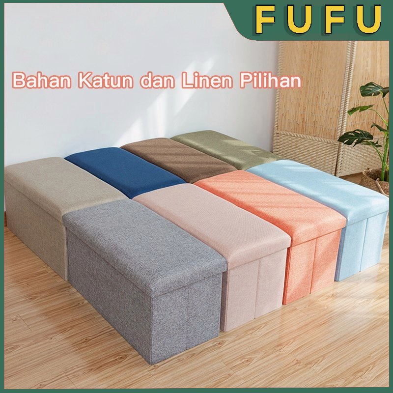 	 FUFU Storage Box Bangku Kursi Penyimpanan Barang Bangku Serbaguna Organizer Box Kotak penyimpanan	
