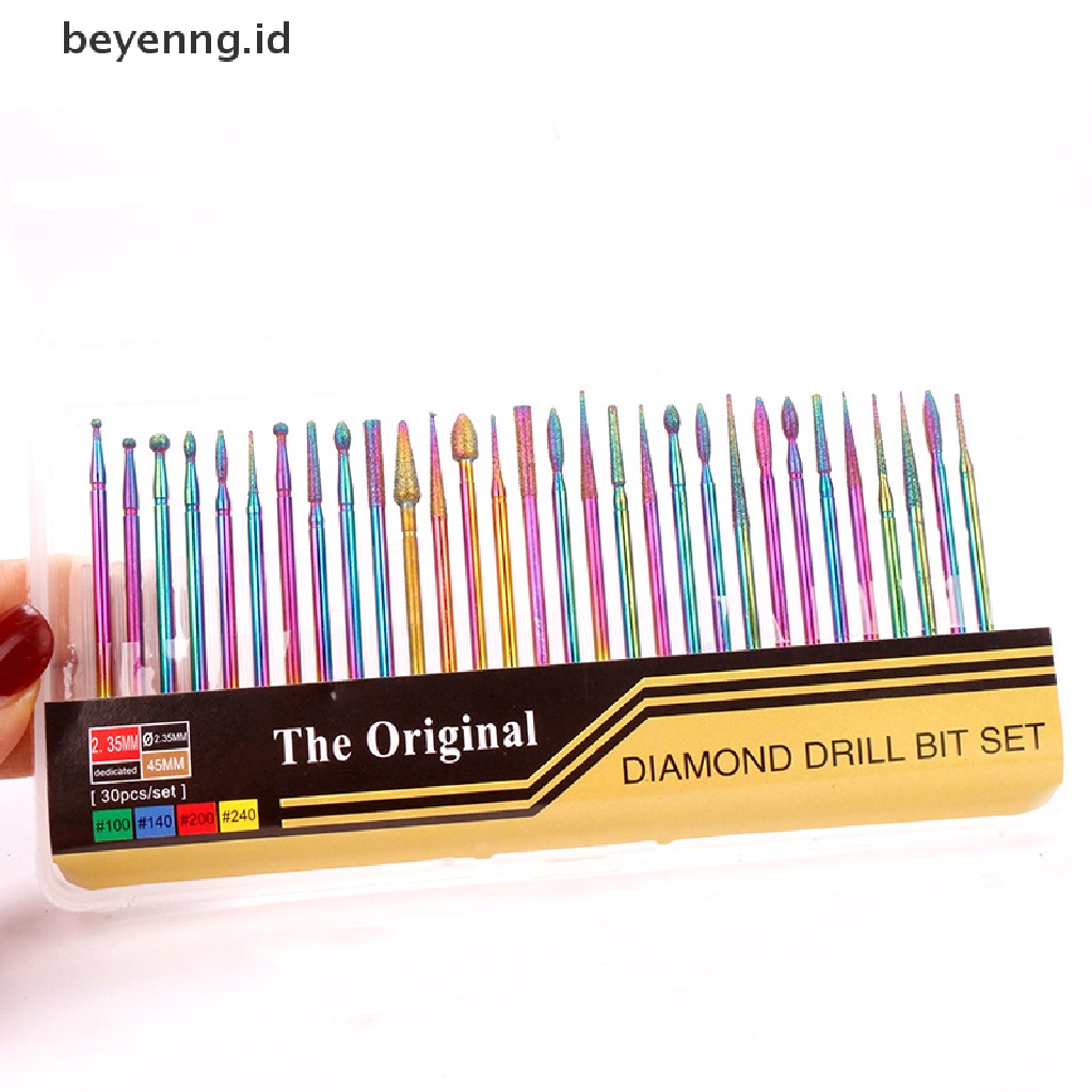 Beyen 10/30Pcs Mata Bor Kuku Kepala Keramik Kuku Kutikula Poles Manicure Art Tools ID