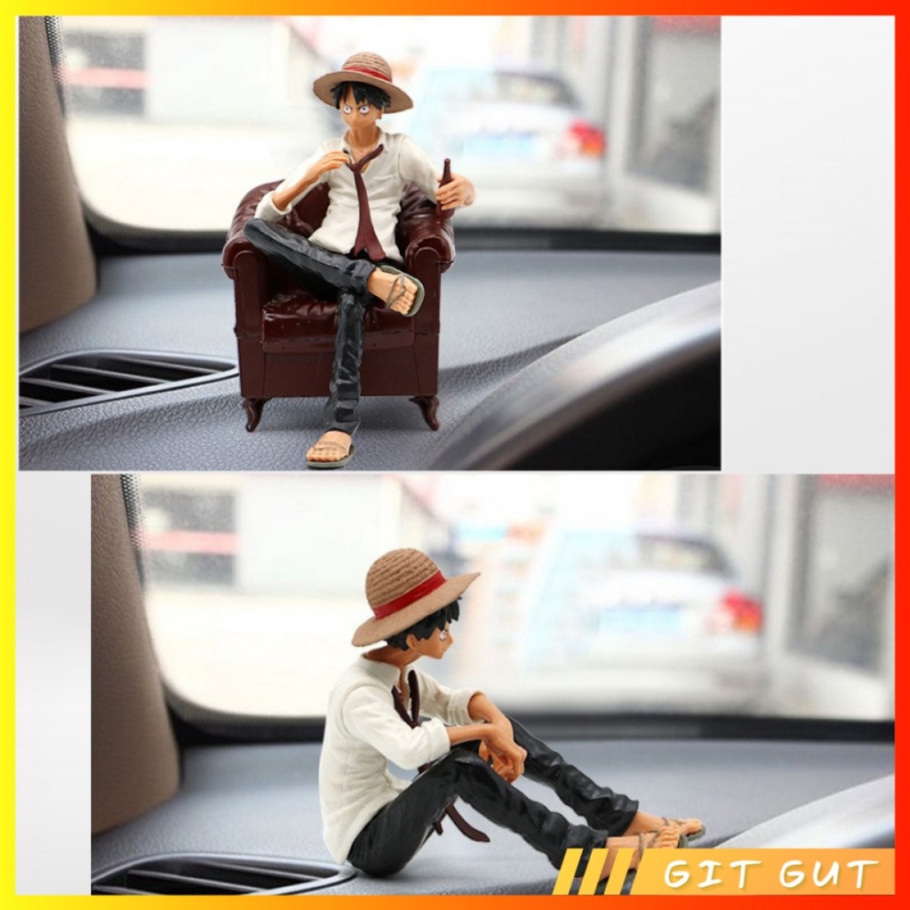 Action Figure Pajangan One Piece Luffy Duduk Sitting Chair Sofa Kursi