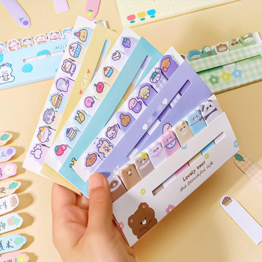 Lanfy Sticky Notes Label Sekolah 120lembar DIY Dekorasi Perlengkapan Kantor Alat Tulis Siswa Label Bookmark