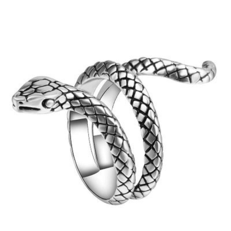 [Joyería X C] Punk Snake Silver Ring for Women Animal Shape Fashion Jewelry