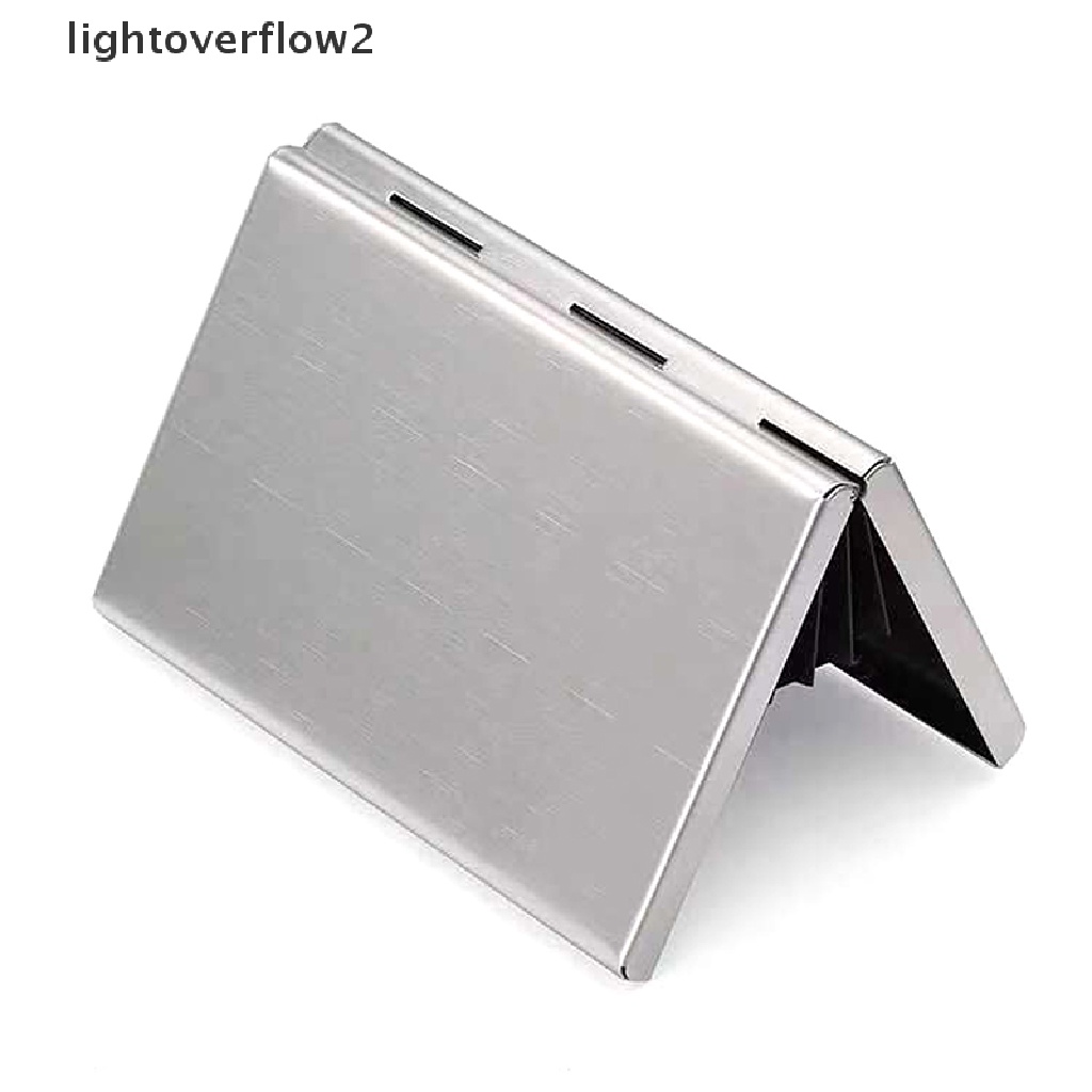 [lightoverflow2] Fashion Aluminium Antik Card Holder Wanita Pria Logam Sapi Kredit [ID]