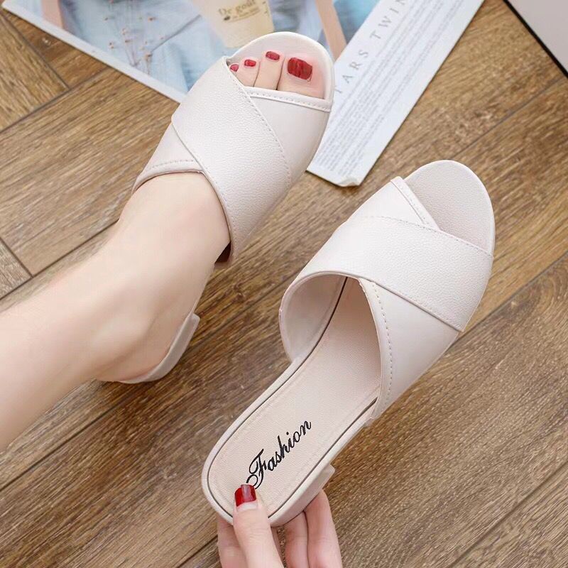 TOPGROSIR TG1655 Sandal Wanita Fashion Wedges Wanita Polos Ujung Terbuka Import