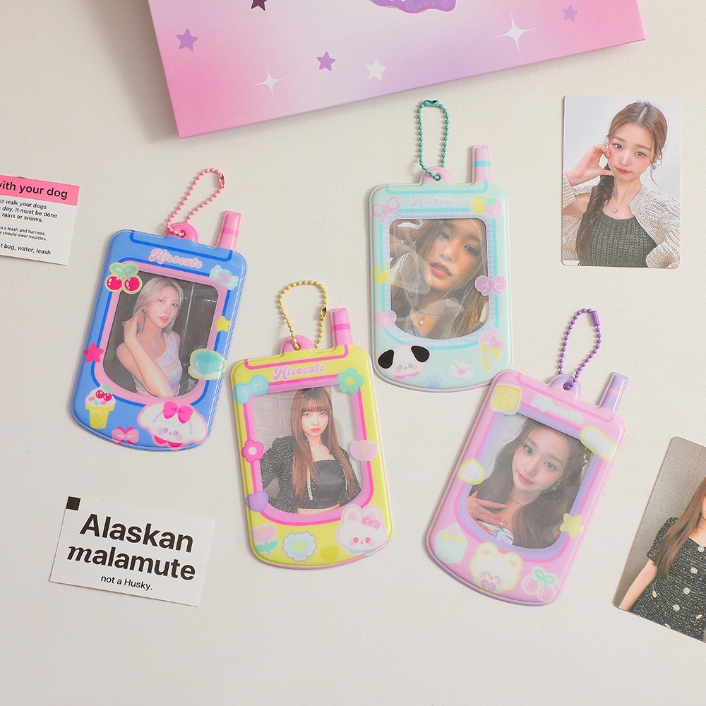 Kreatif Bentuk Telepon 3inch Lucu Card Case Kpop Idol Photocard Holder Untuk Kartu Bus Siswa ID Card Cover Pelindung Alat Tulis