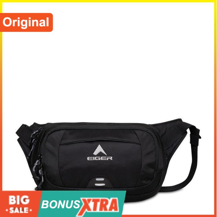 Tas Pinggang EIGER1989 WAIST BAG WALL RUN 1A Black Hitam 91000 5273 Ori